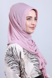 Pleated Hijab Shawl Powder Pink