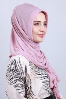 Pleated Hijab Shawl Powder Pink - 100282910 - 