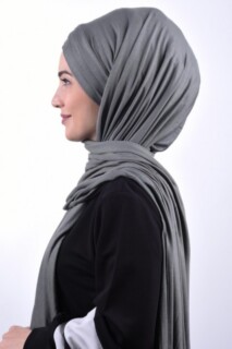Combed Cotton 3-Striped Shawl Smoked