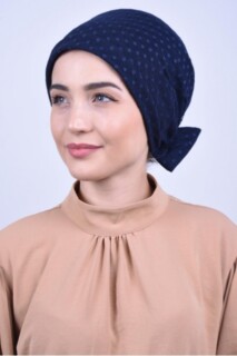 Lace Bow Bone Navy Blue