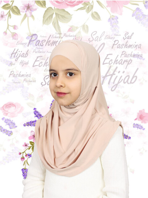 Girls Hijab - بيج - كود: 78-12 - Hijab
