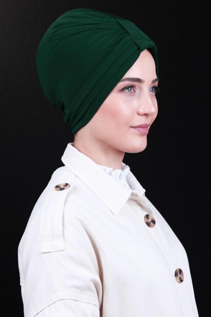 Bonnet Double Face 3 Bandes Vert Emeraude - 