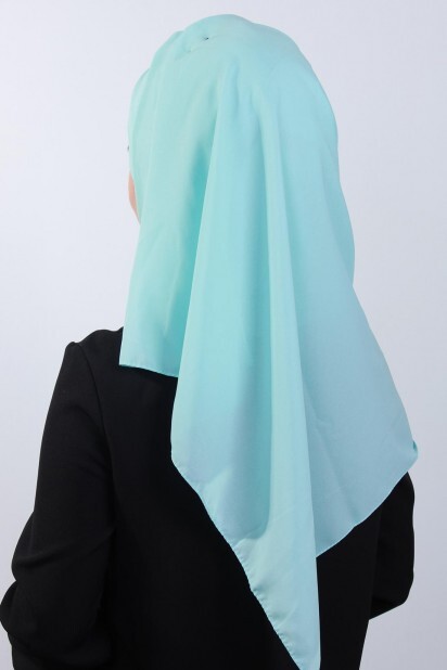 4 Châle Hijab Drapé Vert d'Eau - 
