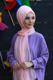 Plain Chiffon Shawl Salmon - 100285465 - 