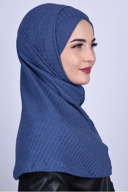 بونيه تريكو حجاب نيلي - 
