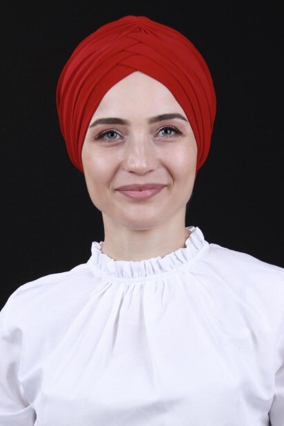 Bonnet Double Face 3 Bandes Rouge - Hijab