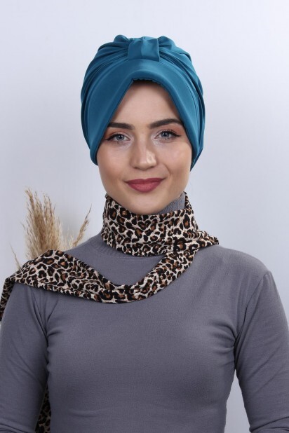 Scarf Hat Cap Petrol Blue - 100284993 - 