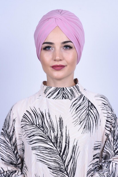 Knot style - بونيه فيرا الخارجي زهري - Hijab