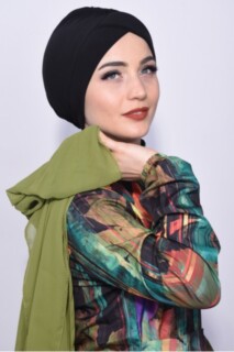 Cross Style - قبعة حمام السباحة أسود - Hijab