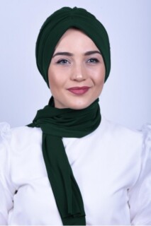 All Occasions Bonnet - Cravate Froncée Os Vert Émeraude - Hijab