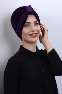 بونيه مخمل 3 خطوط أرجواني - 