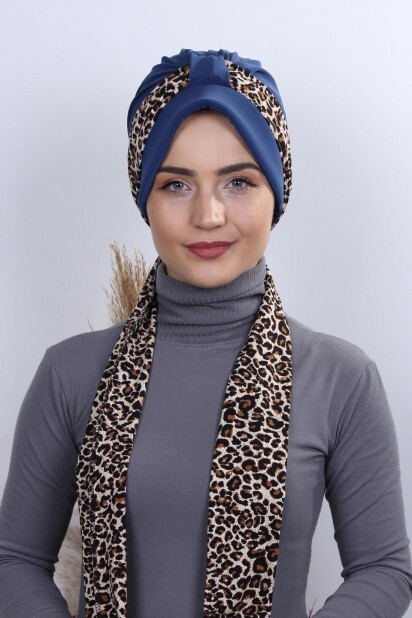 Scarf Hat Bone Indigo - 100284987 - 