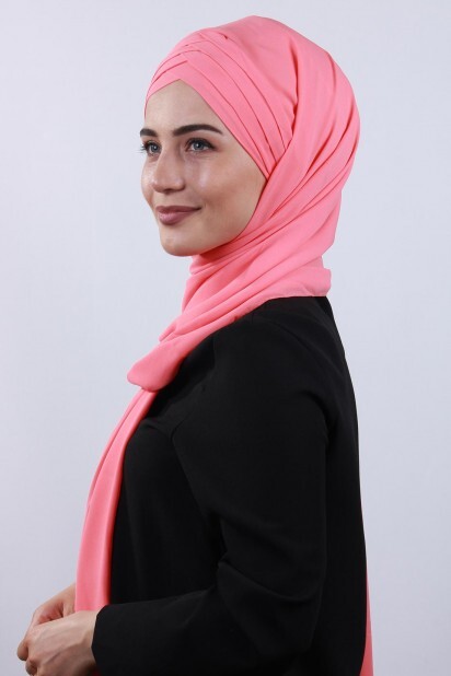 4 Draped Hijab Shawl Pink - 100285085 - 