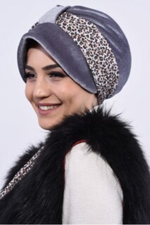 Velvet Scarf Hat Bonnet Anthracite - 100283114 - 