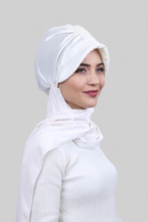 Velvet Shawl Hat Bonnet White