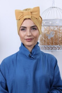 Double-Sided Bonnet Mustard Yellow with Bow - 100285284 - 