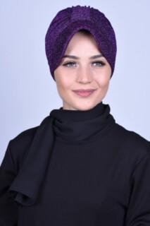 Evening Model - Silvery Hat Bonnet Purple - 100285593 - Hijab