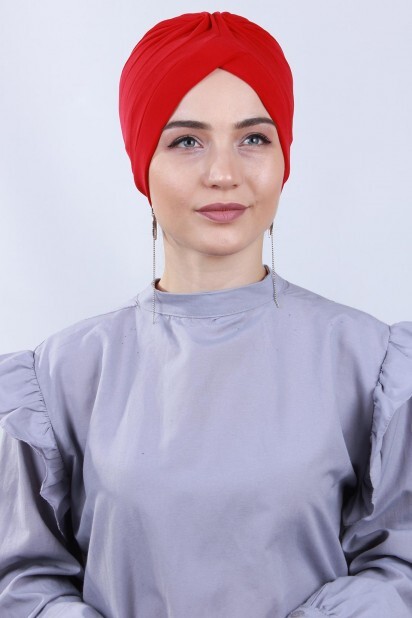 Double Side Bonnet - Bonnet Nevrulu Double Face Rouge - Hijab