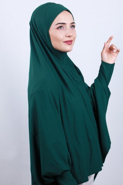 5XL Veiled Hijab Emerald Green - 100285110 - 
