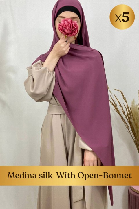 Hijab soie de médine  bonnet tube intégré - en box 5 pièces - Hijab