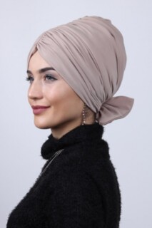 Bonnet Bidirectionnel Beige Avec Noeud Rempli - 