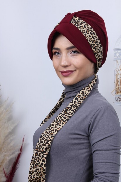 Scarf Hat Bonnet Claret Red - 100285011 - 