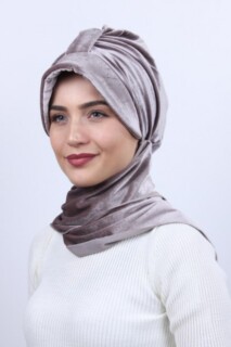 Velvet Shawl Hat Bonnet Mink - 100283132 - 