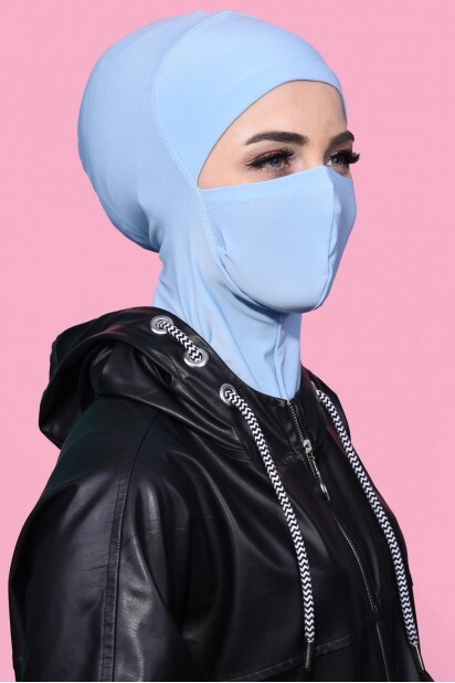 Hijab Sport Masqué Bleu Bébé - 