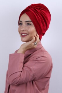 Velvet Nevru Bonnet Red