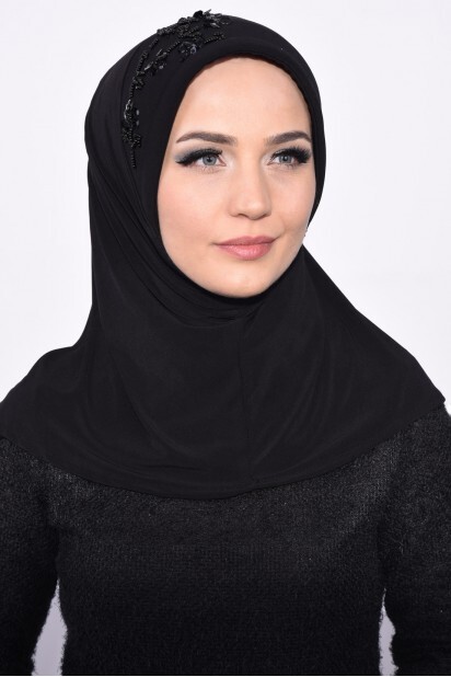 Practical Sequin Hijab Black - 100285514 - 
