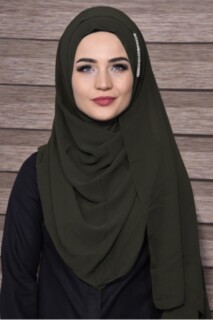 Elegant Stone Shawl - شال حجرى انيق اخضر كاكي - Hijab