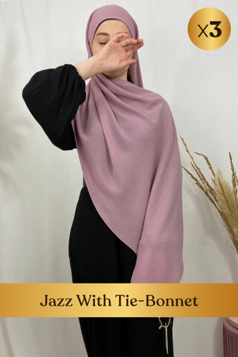 Hijab Jazz prêt à porter bonnet à nouer intégré - en box 3 pièces - Hijab