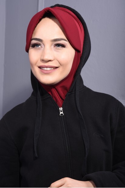 Sports Hat Scarf Claret Red - 100285631 - 