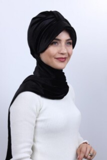 Velvet Shawl Hat Bonnet Black - 100283133 - 