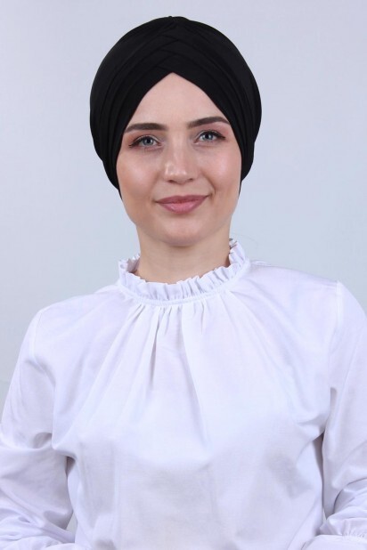 قبعة على الوجهين بثلاثة خطوط سوداء - Hijab