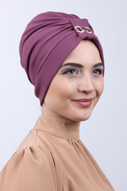 Buckled Double-Sided Bonnet Dark Rose - 100285176 - 