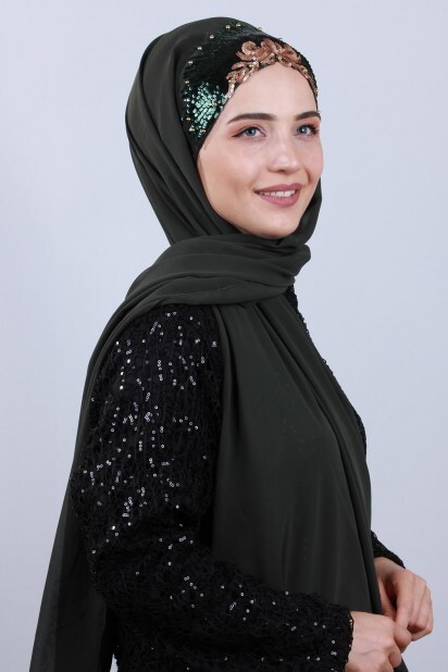 تصميم أميرة شال كاكي - 