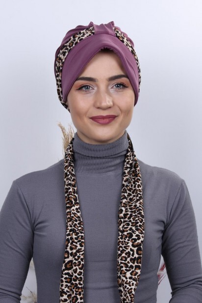 Hat-Cap Style - Scarf Hat Bonnet Dark Dried Rose - 100284998 - Hijab