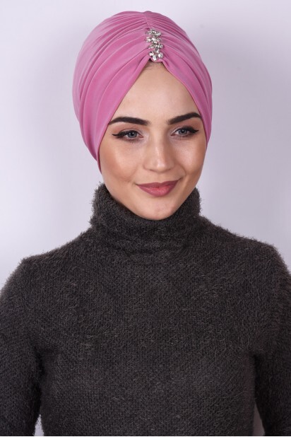 Stone Pleated Bonnet Dried Rose - 100285036 - 