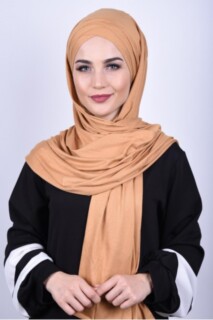 Combed Cotton 3-Striped Shawl Caramel - 100285211 - 