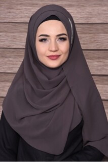 Elegant Stone Shawl - Elégant Châle Pierre Fumé - Hijab