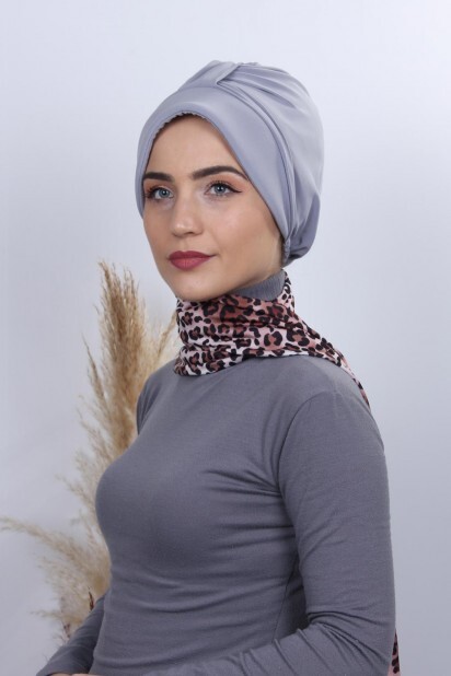 Scarf Hat Bonnet Gray - 100284985 - 