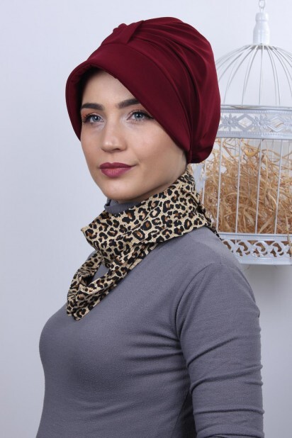 Scarf Hat Bonnet Claret Red - 100285011 - 