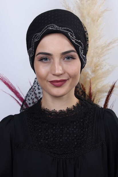 Tulle Polka Dot Leaf Bonnet Black - 100285042 - 
