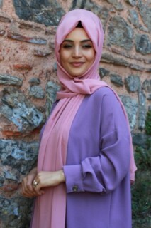 Plain Chiffon Shawl Powder Pink - 100285461 - 