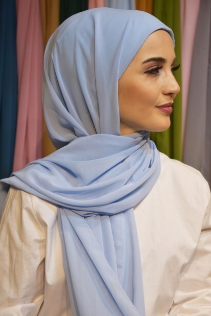 Ready Made Practical Bonnet Shawl Baby Blue - 100285521 - 