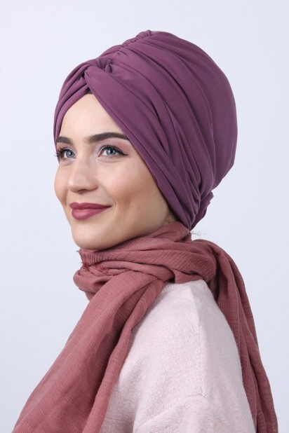 بونيه روز عقدة قابلة للانعكاس وردة مجففة داكنة - Hijab