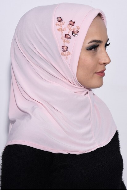 Practical Sequin Hijab Salmon - 100285515 - 