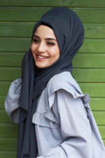 Plain Chiffon Shawl Smoked - 100285449 - 
