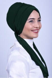 Cravate Froncée Os Vert Émeraude - 